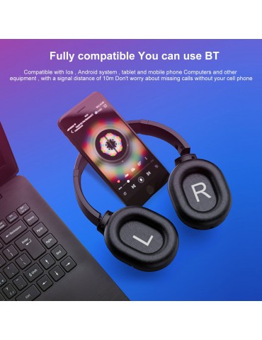 OY713 Over Ear Music Headset Wireless BT5.0 Headphones Call Center Earphone with Microphone Support Earphone Monitor AUX IN TF Card MP3 Player Adjustable Headband