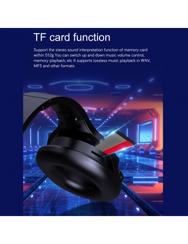 OY713 Over Ear Music Headset Wireless BT5.0 Headphones Call Center Earphone with Microphone Support Earphone Monitor AUX IN TF Card MP3 Player Adjustable Headband