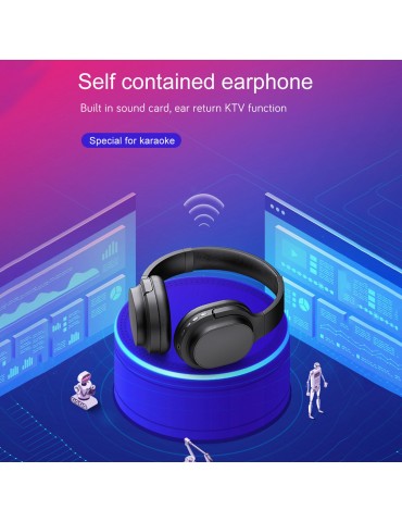 OY713 Over Ear Music Headset Wireless BT5.0 Headphones Call Center Earphone with Microphone Support Earphone Monitor AUX IN TF Card MP3 Player Adjustable Headband