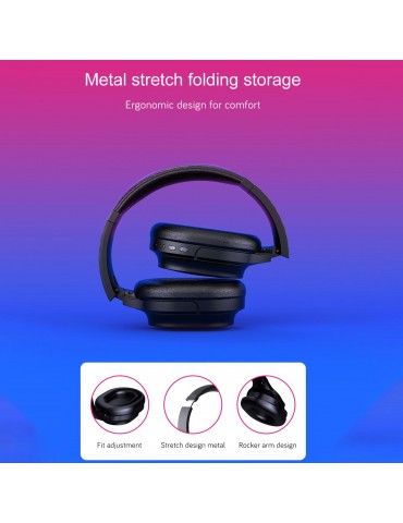 OY713 Over Ear Music Headset Wireless BT5.0 Headphones Call Center Earphone with Microphone Support Earphone Monitor AUX IN TF Card MP3 Player Adjustable Headband