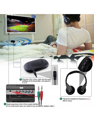 B616 Multifunction Wireless Stereo Headphones On Ear Headset FM Radio Wired Earphone Transmitter for MP3 PC TV Smart Phones