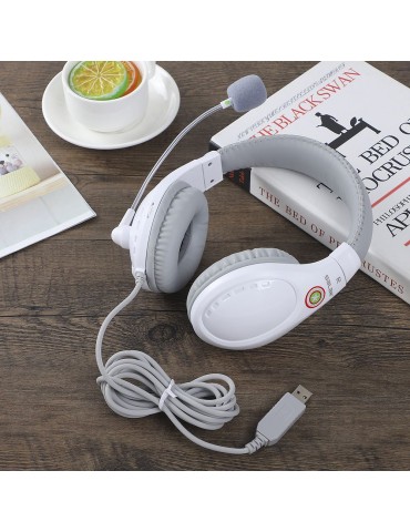 A566H Computer Wired Headphone Student Lightweight Noise Cancelling Headset with Microphone for Online Study Education Test