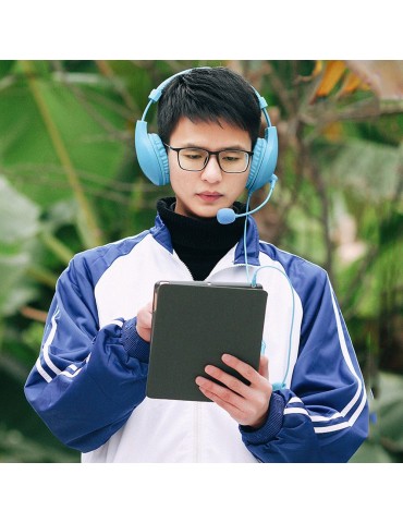 A566H Computer Wired Headphone Student Lightweight Noise Cancelling Headset with Microphone for Online Study Education Test