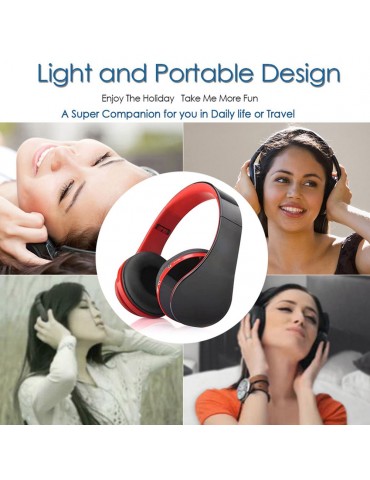 Foldable BT Headphones Stereo BT 3.0 Bass Headsets 3.5mm Wired Earphone Multifunctional Hands-free Earphones