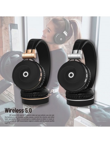 MH9 Head-mounted BT5.0 Wireless Headset Foldable Stereo Sound Button Operation with TF FM Function