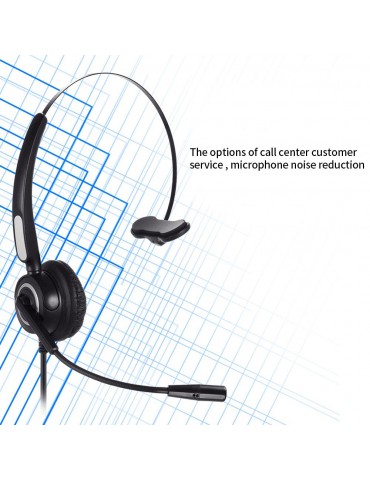 Communication Headset Upgrade Directional Noise-canceling Headphones 330°Adjustable Ear Plate Leather Earmuffs The USB Connector