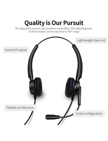 Communication Headset Lightweight Steel Rod Noise Resistant And Durable Compatibility Flexible Architecture The USB Connector