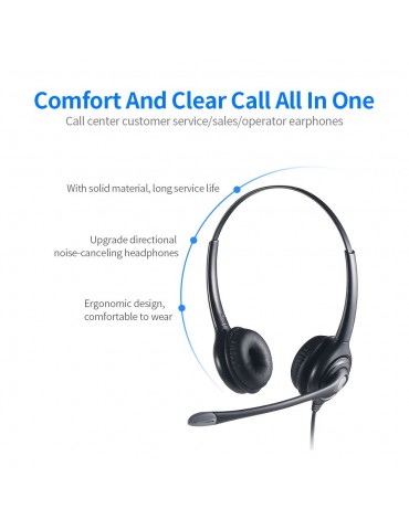 Communication Headset Noise - cancelling Hearing Protection Clear Call Convenient Solid Material Adjustable The 3.5MM Connector