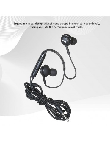 AKG Wired Earphones with Microphone Stereo Headphones with 3.5mm Plug In-Ear Headset with Deep Bass and Crystal Clear Sound Compatible with SAMSUNG S10 and Android Devices