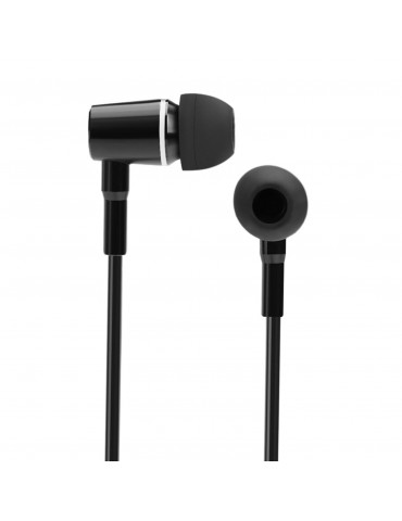 FC12 Stereo Music Headset Air Tube 3.5mm Anti-radiation Earphone In-ear Headphone Radiation Free Noise Reduction Line Control with Mic Black for Smart Phones Desktop Notebook Tablet PC