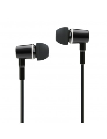 FC12 Stereo Music Headset Air Tube 3.5mm Anti-radiation Earphone In-ear Headphone Radiation Free Noise Reduction Line Control with Mic Black for Smart Phones Desktop Notebook Tablet PC