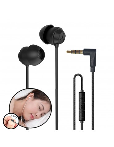 X110 Sleep Earphones Anti-noise In-ear Headphones Ultra-soft Silicone Earbuds 3.5mm Wired Headset Compatible with iPhone Android Smart Phones