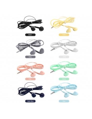 U88 Universal Wired Control Earphone Fashion Pure Color 3.5mm Plug Headphone with Microphone