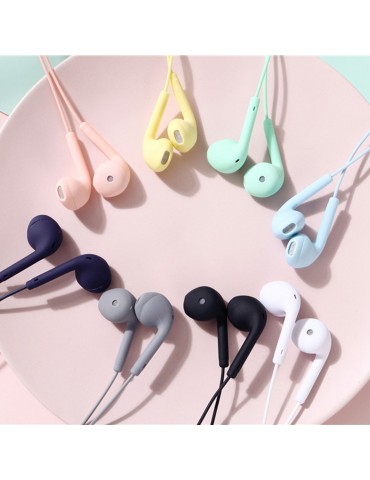 U88 Universal Wired Control Earphone Fashion Pure Color 3.5mm Plug Headphone with Microphone