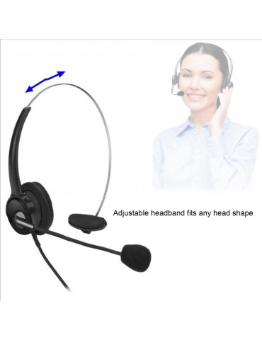 OY131 Single Ear Headset USB Headphones Head-mounted Computer Headphone for Right/Left Ear Call Center Headsets with in-Cord Volume Control