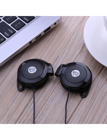 SHINI S520 3.5mm Wired Headset Ear Hook Headsets Stereo Game Sports Headphone with Mic for Phone