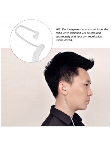 Walkie Talkie 2.5mm Earpiece 1 Pin Covert Acoustic Tube Earpieces Headset with PTT Mic Compatible with Motorola Talkabout MH230R MR350R T200 T260 T600 MT350R Walkie Talkies Two Way Radios Microphone