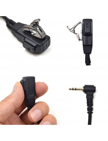 Walkie Talkie 2.5mm Earpiece 1 Pin Covert Acoustic Tube Earpieces Headset with PTT Mic Compatible with Motorola Talkabout MH230R MR350R T200 T260 T600 MT350R Walkie Talkies Two Way Radios Microphone