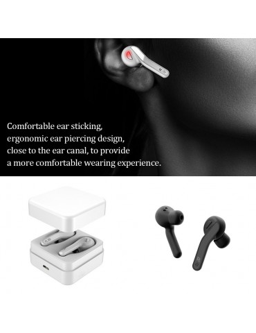 BT Earphone True Wireless Stereo Earbud Headset for Phone White