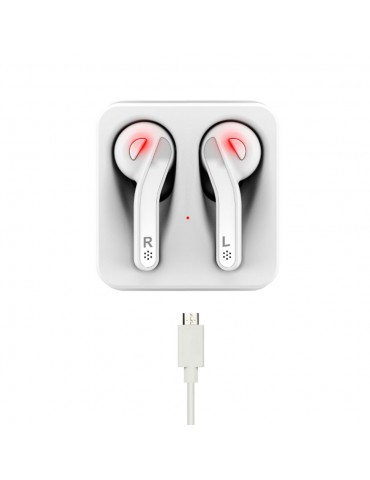 BT Earphone True Wireless Stereo Earbud Headset for Phone White