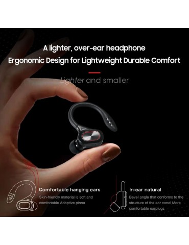 True Wireless Stereo BT 5.0 Earphones Chargeable Stereo Sound Earbuds Waterproof Touch-control Headset Compatible with Android/iOS/PC Tablet Black