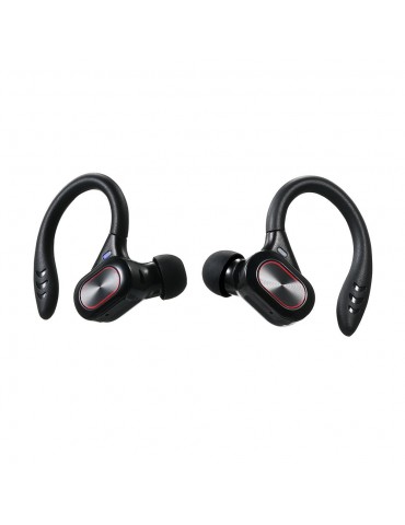 True Wireless Stereo BT 5.0 Earphones Chargeable Stereo Sound Earbuds Waterproof Touch-control Headset Compatible with Android/iOS/PC Tablet Black