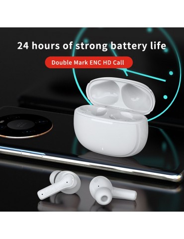 TWS ENC Noise Cancelling Headphones P9 BT Wireless Earphones Double Mark ENC Noise-cancelling calls Long Battery Life  Black