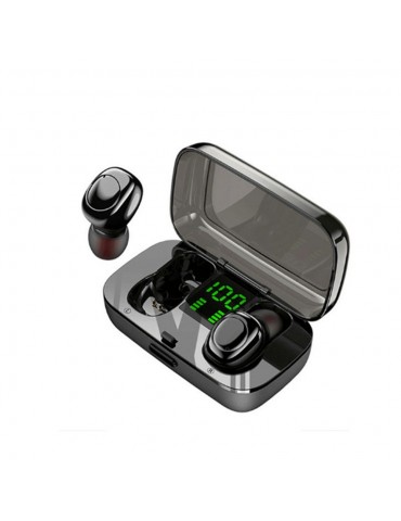 XG-23 Sports Headphones IPX6 Waterproof Sweatproof Headset Stereo Sound Binaural Calling In-Ear Ergonomic Design Earbuds Intelligent Noise Reduction Canceling Cancellation Earphones with LED Digital Display Charging Case Box and Cable