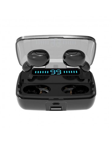 F9 Earphones BT5.0 Wireless Headphones Sweatproof Sports Mini Earbuds Noise Cancelling Gaming Headset LED Digital Display Button Control