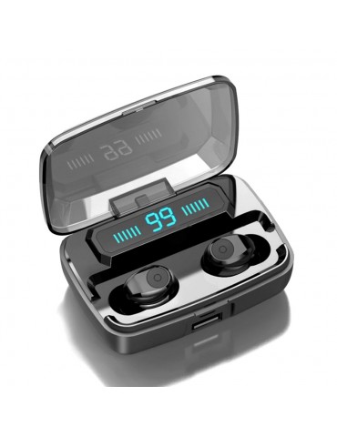 F9 Earphones BT5.0 Wireless Headphones Sweatproof Sports Mini Earbuds Noise Cancelling Gaming Headset LED Digital Display Button Control