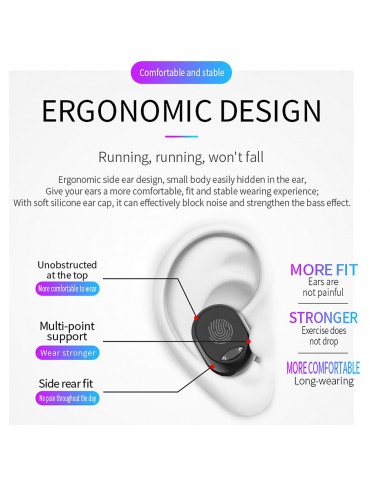 G10 True Wireless Stereo Earphones BT 5.0 Wireless Mini Sports Earbuds 9D HiFi Sound Headset HD Call Noise Reduction Headphones LED Digital Power Display Fingerprint Touch Control