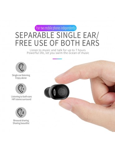 G10 True Wireless Stereo Earphones BT 5.0 Wireless Mini Sports Earbuds 9D HiFi Sound Headset HD Call Noise Reduction Headphones LED Digital Power Display Fingerprint Touch Control