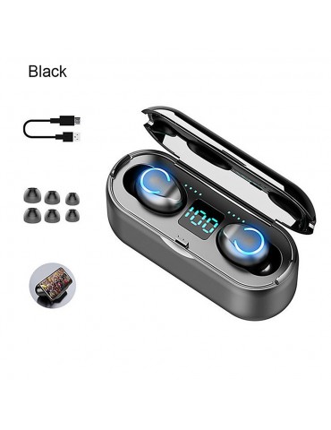 F9-8 Earphones BT 5.0 Wireless Mini Sports Earbuds 8D HiFi Sound Headset HD Call Noise Reduction Siri Voice Assistant Headphones With LED Digital Power Display