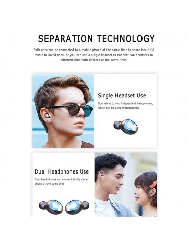 F9-8 Earphones BT 5.0 Wireless Mini Sports Earbuds 8D HiFi Sound Headset HD Call Noise Reduction Siri Voice Assistant Headphones With LED Digital Power Display