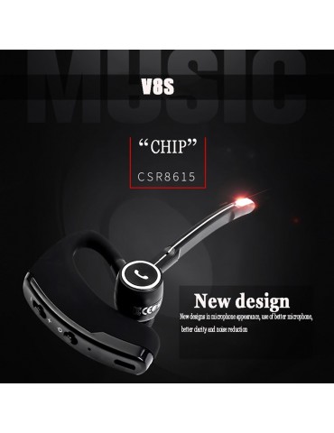 V8S BT In-ear Wireless Earphone Business Headset Handsfree Call BT Headphone Driving Sports Earbud With Mic Ear Hook 1pc