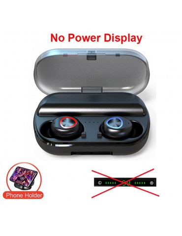 V10 BT 5.0 Wireless Earphones Stereo Wireless Mini Earbuds HiFi Sound Headphones 2400mAh Powerbank Phone Holder No Power Display