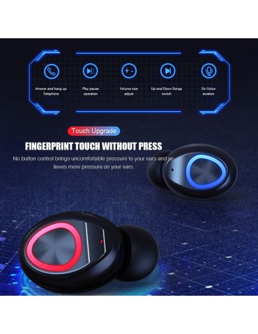 V10 BT 5.0 Wireless Earphones Stereo Wireless Mini Earbuds HiFi Sound Headphones 2400mAh Powerbank Phone Holder No Power Display