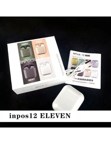 Inpods 12 True Wireless Stereo Earphones BT5.0 Popup Touch Control Wireless Headset Sports Earbuds Metal Color Headphone With Mic For Android iOS Smarthpone