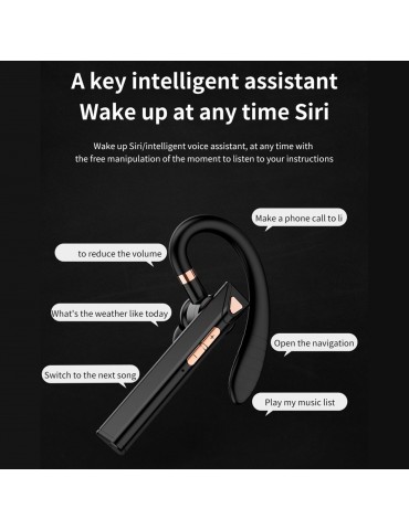 K3 BT5.0 Business Headset Wireless Earpiece Single Earhook With Charging Box Mic Led Display Earphones CVC Noise Cancelling Headphone Hands-Free Earphone 500mAh Battery for Business/Work/Driving/Office