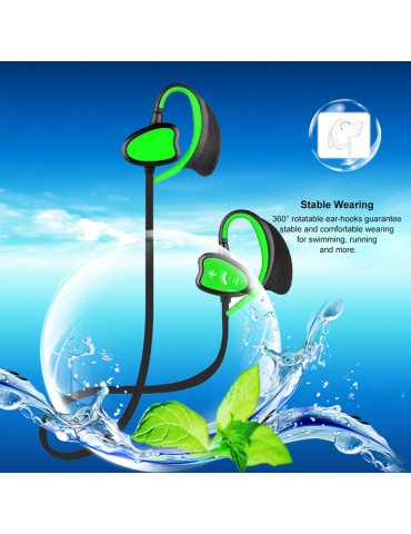 IPX8 Waterproof Bluetooth Headphones CSR Wireless Stereo Headset with Microphone Bass Sports Running Earphone