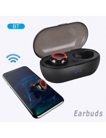 True Wirelessly Stereo BT Earphone Intelligent Noise Reduction High Clear Sound Quality Headset Waterproof Sweatproof Mini Sports Headphones with 450mAh Charging-Box