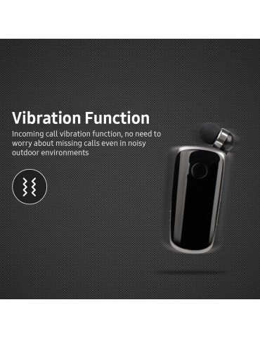 Portable Business BT Headphone Scalable Clip Type BT Noise Reduction Earphone with Incoming Call Vibration Function Blue