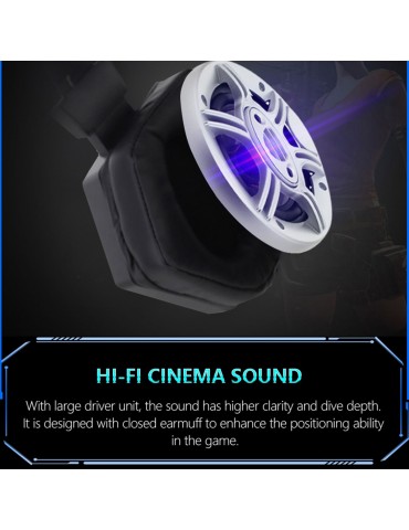 G15MV Wired Headset RGB Light On Ear Headphones with 3.5mm Audio Jack & with Mic Volume Control Over Ear Noise Cancelling Gamer Headphones Gaming Earphone for Cellphones Laptop Computer Games Tablet