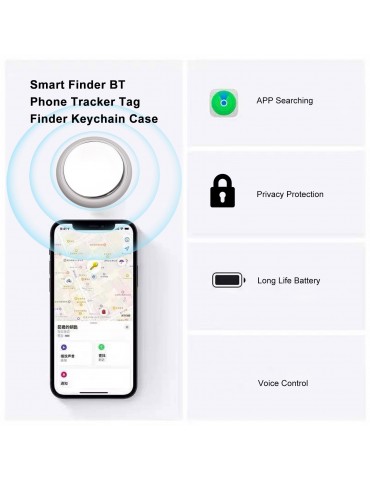 Smart Finder BT Phone Tracker Tag Finder Keychain Case Anti-Lost Device with Silicone Case Protector with Key Ring BT Tracker APP Control Compatible with IOS/Andriod 9.0 Above