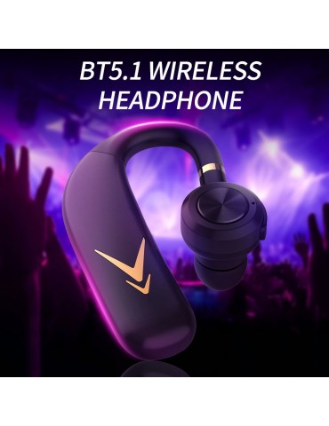 J6 Wireless BT Headphone Single Ear Business Music Earbud BT5.1 Chip Comfortable to Wear Long Endurance Time Black&Silver