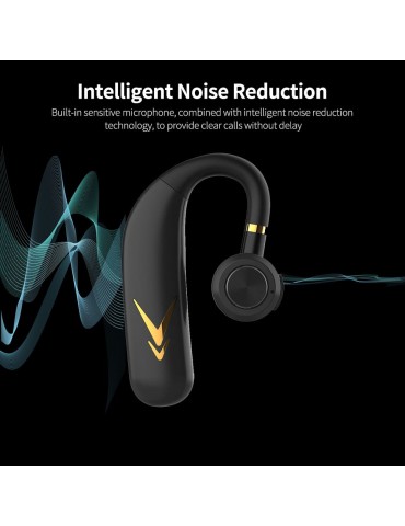 J6 Wireless BT Headphone Single Ear Business Music Earbud BT5.1 Chip Comfortable to Wear Long Endurance Time Black&Silver