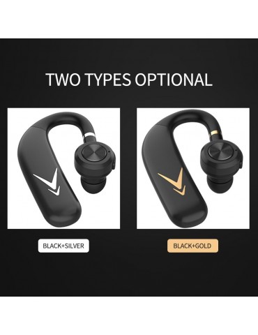 J6 Wireless BT Headphone Single Ear Business Music Earbud BT5.1 Chip Comfortable to Wear Long Endurance Time Black&Silver